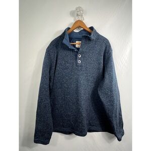 Red Head Brand Co Blue 1/4 Button Fleece Pullover‎ Sweater Men's 2XL